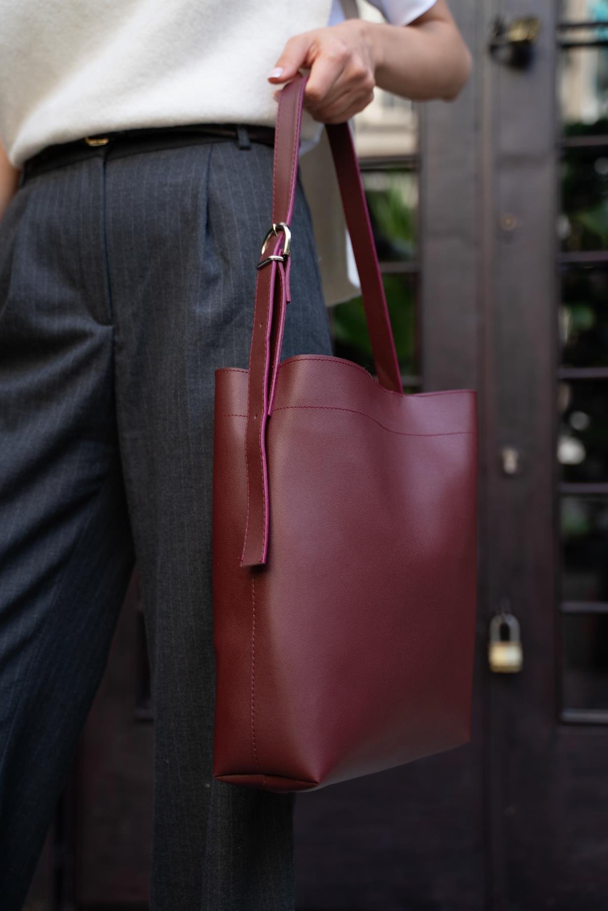 Urban Kısa Saplı Shopper  Çanta - Bordo