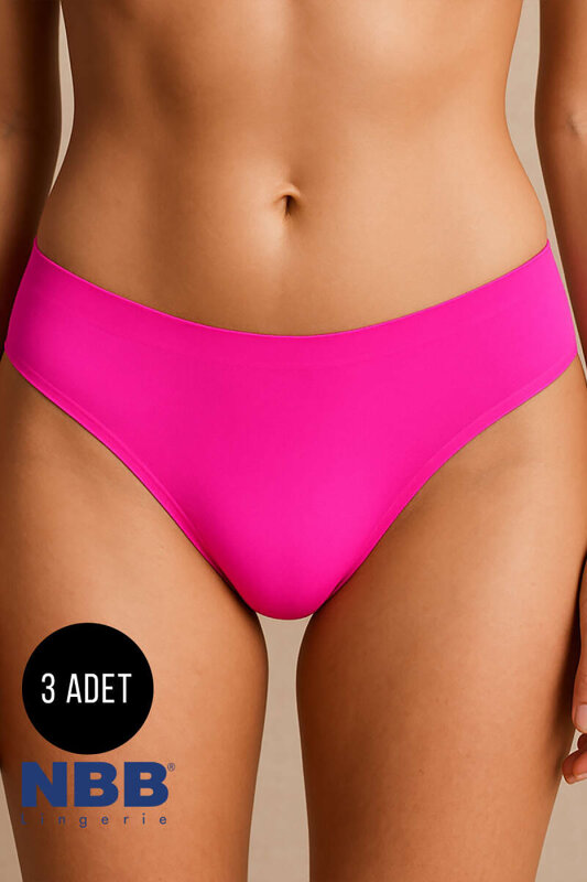 Neon Pembe Sarı Açık Oranj Dikişsiz 3'lü Külot