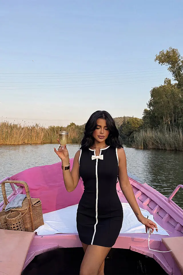 Siyah Seksi Zarif Resmi Bodycon Elbise