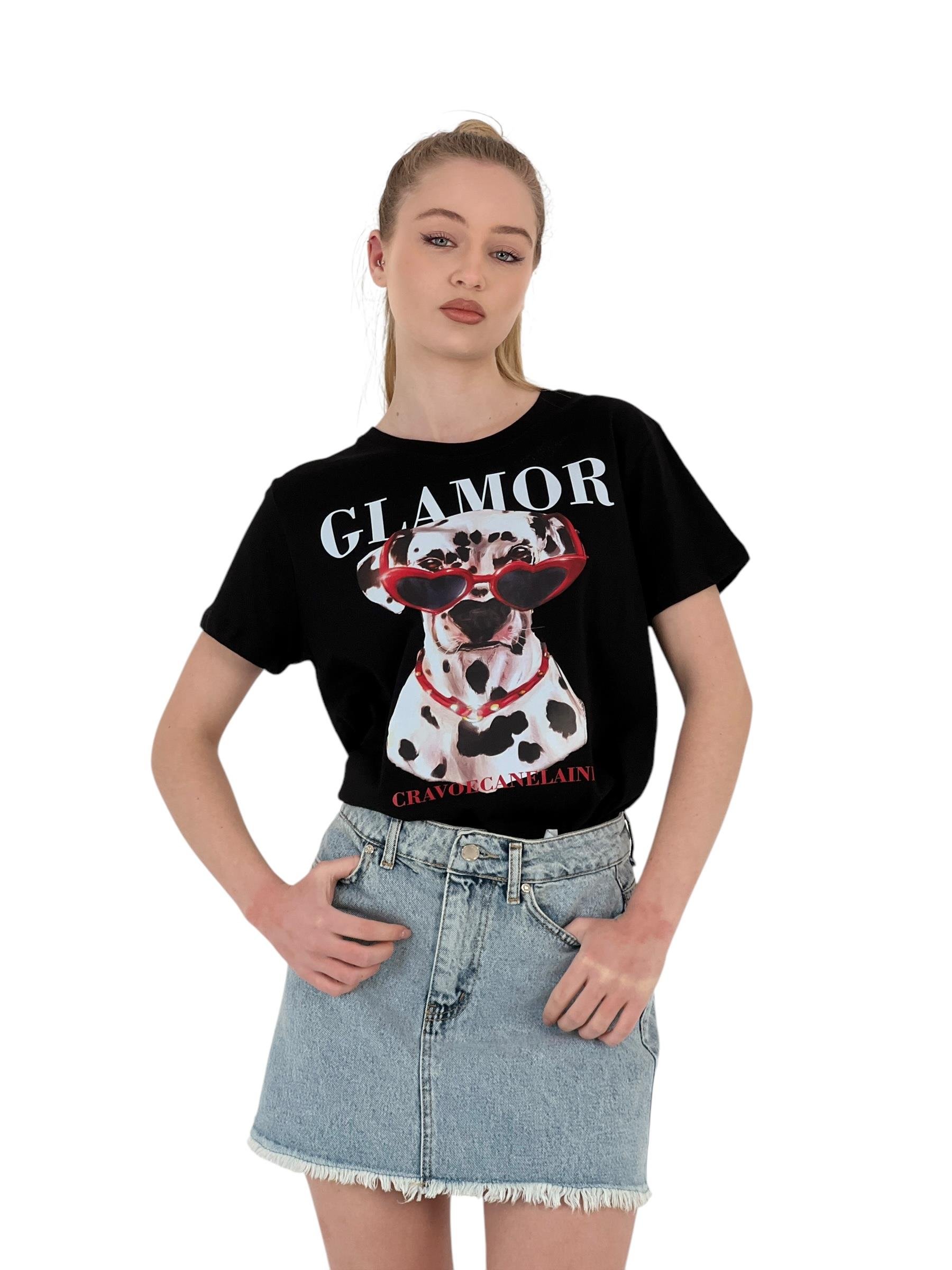 Baskılı Siyah Oversize T-shirt