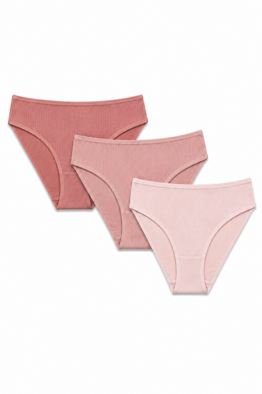 Pembe Gülkurusu Pudra 3'lü Fitilli Külot
