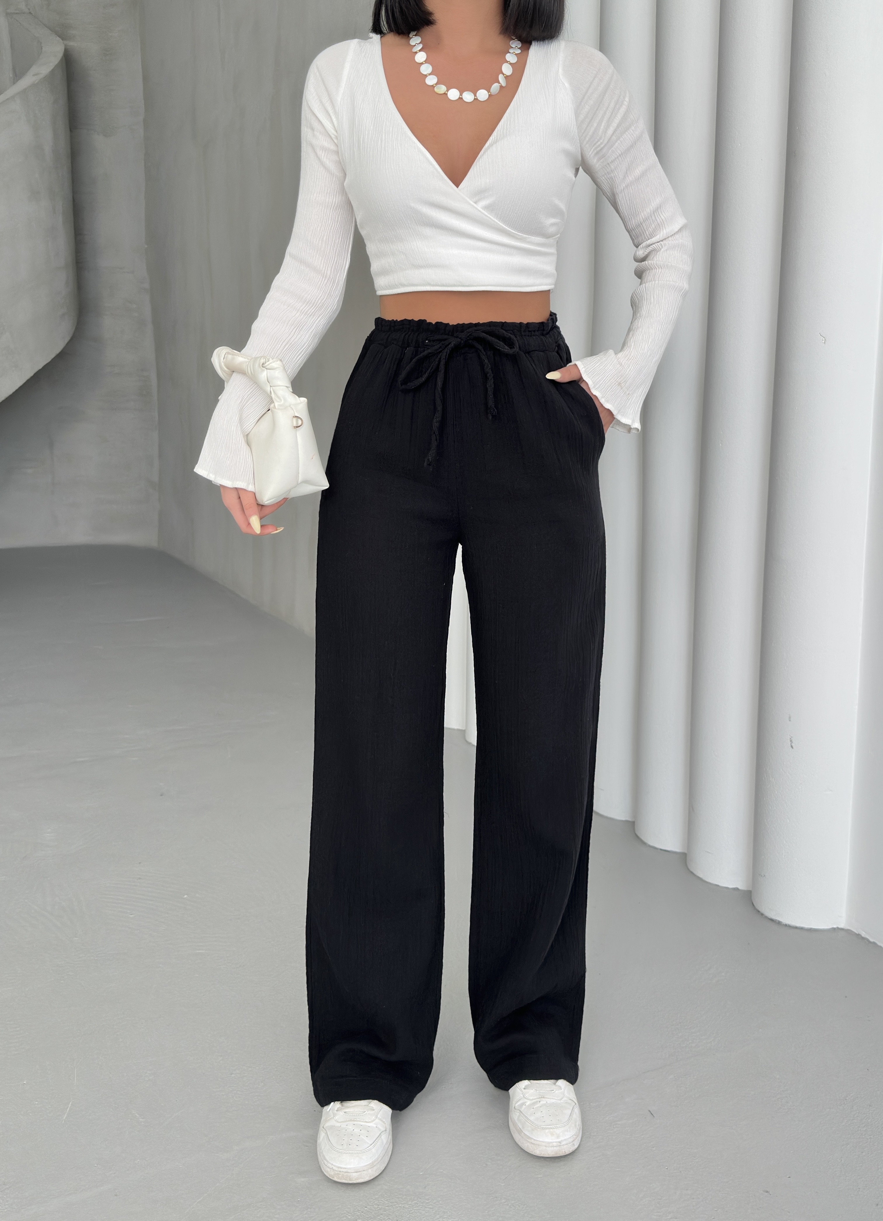Müslin Sade Pantolon