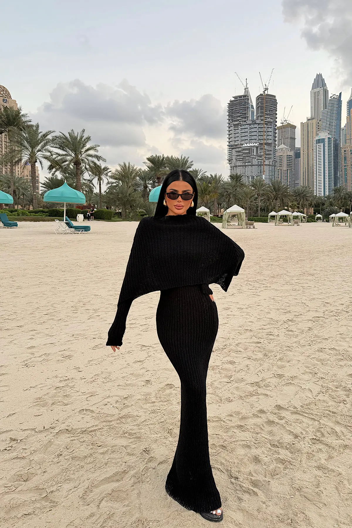 Siyah Zarif Seksi Resmi Bodycon Elbise