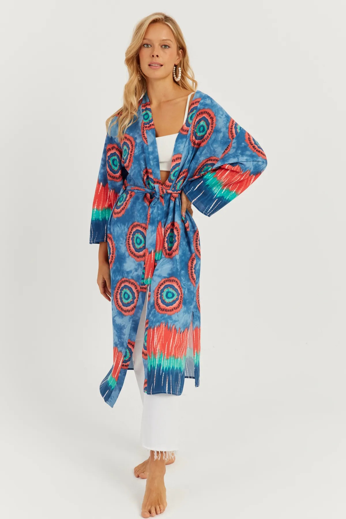 Multi Desenli Kimono