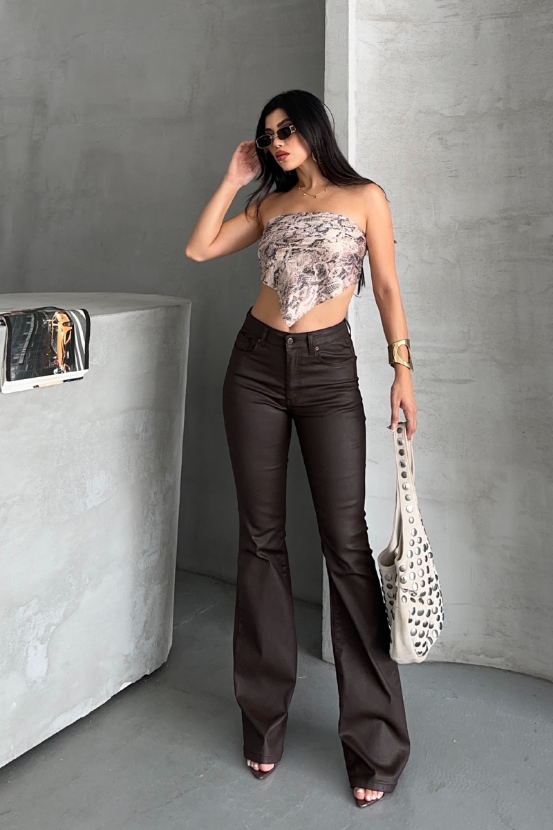 Kahverengi Bootcut İspanyol Paça Pantolon