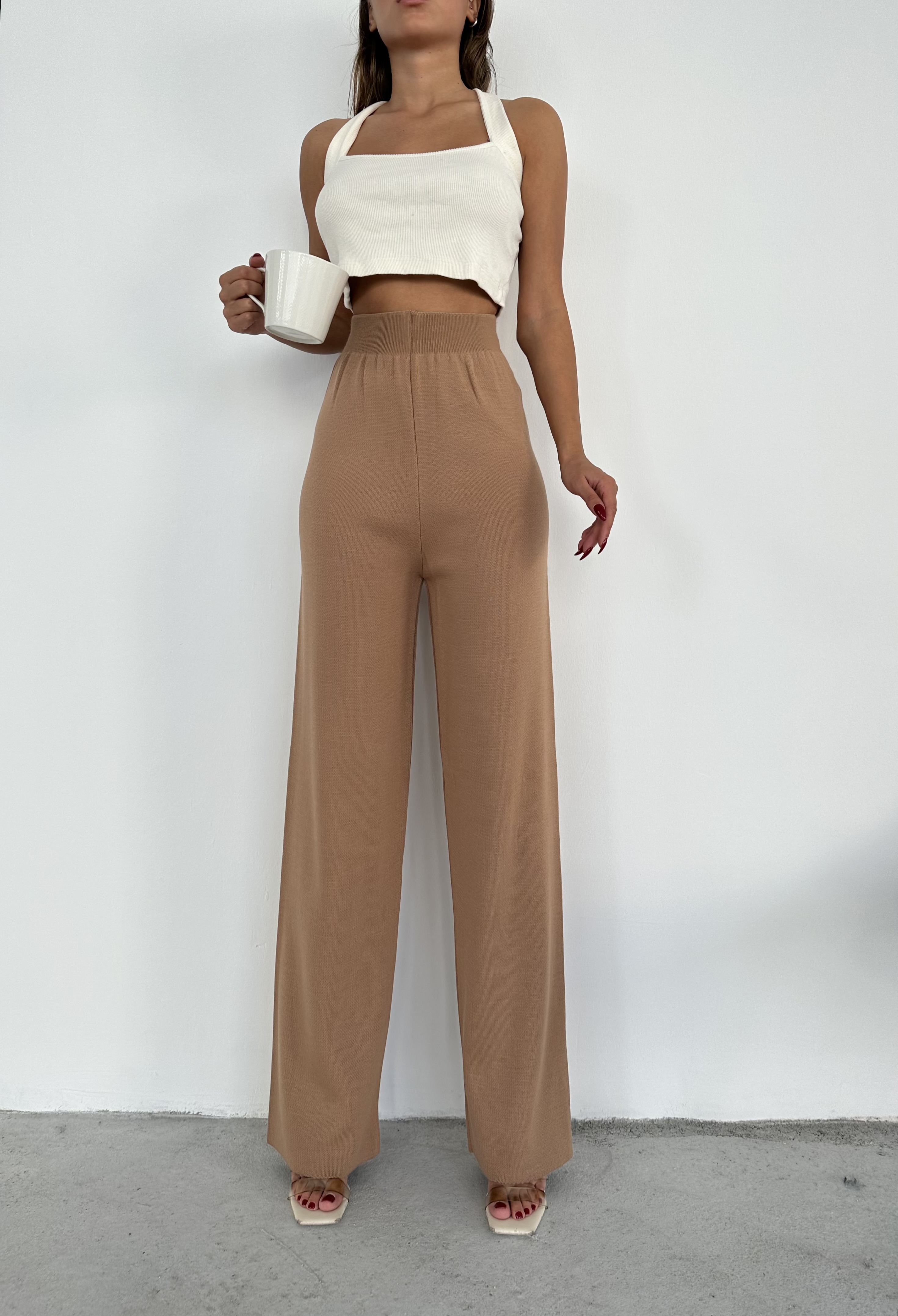 İpsiz Sade Basic Pantolon - Brown