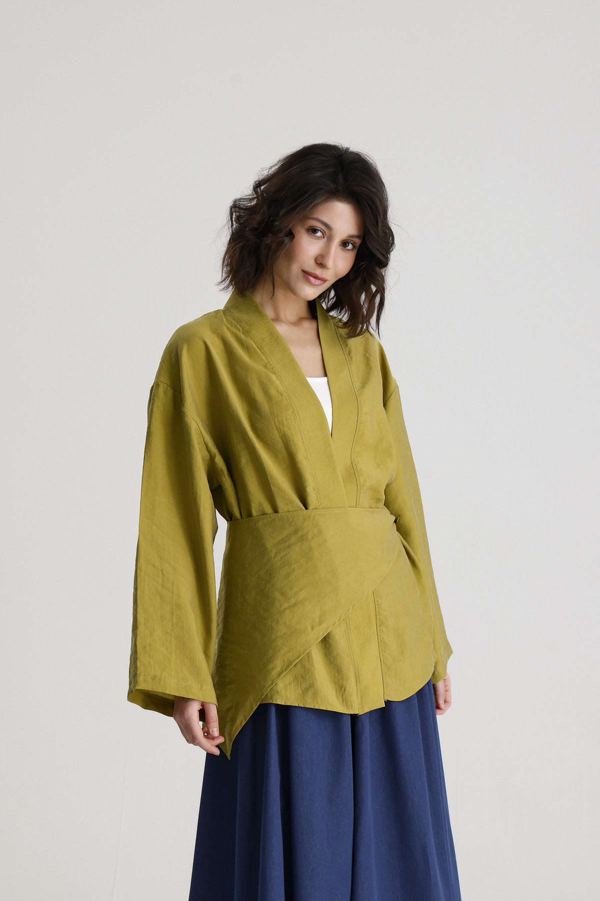 Haki Etnik Zarif Stilde Kimono