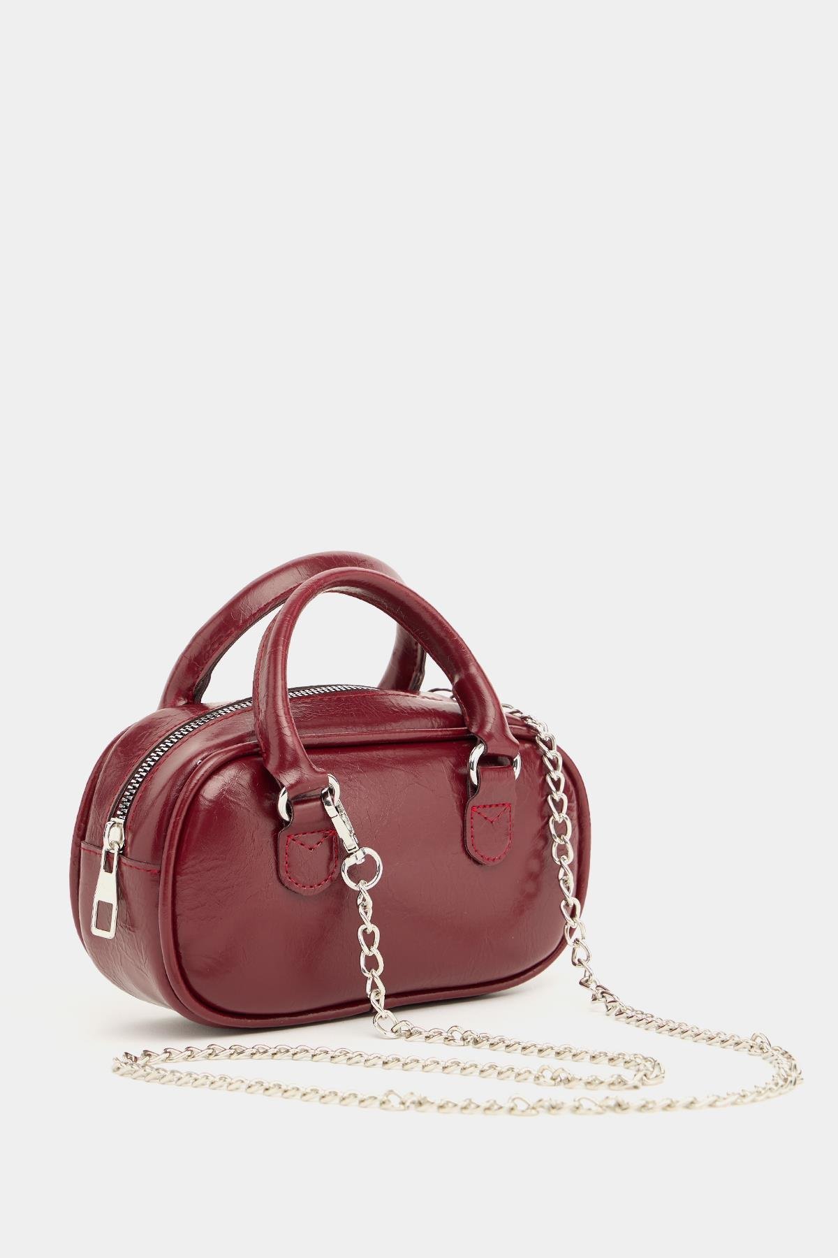 Mini Çapraz Askılı Retro Çanta Bordo