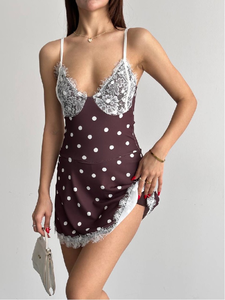Bordo Seksi Kolsuz Slip Elbise