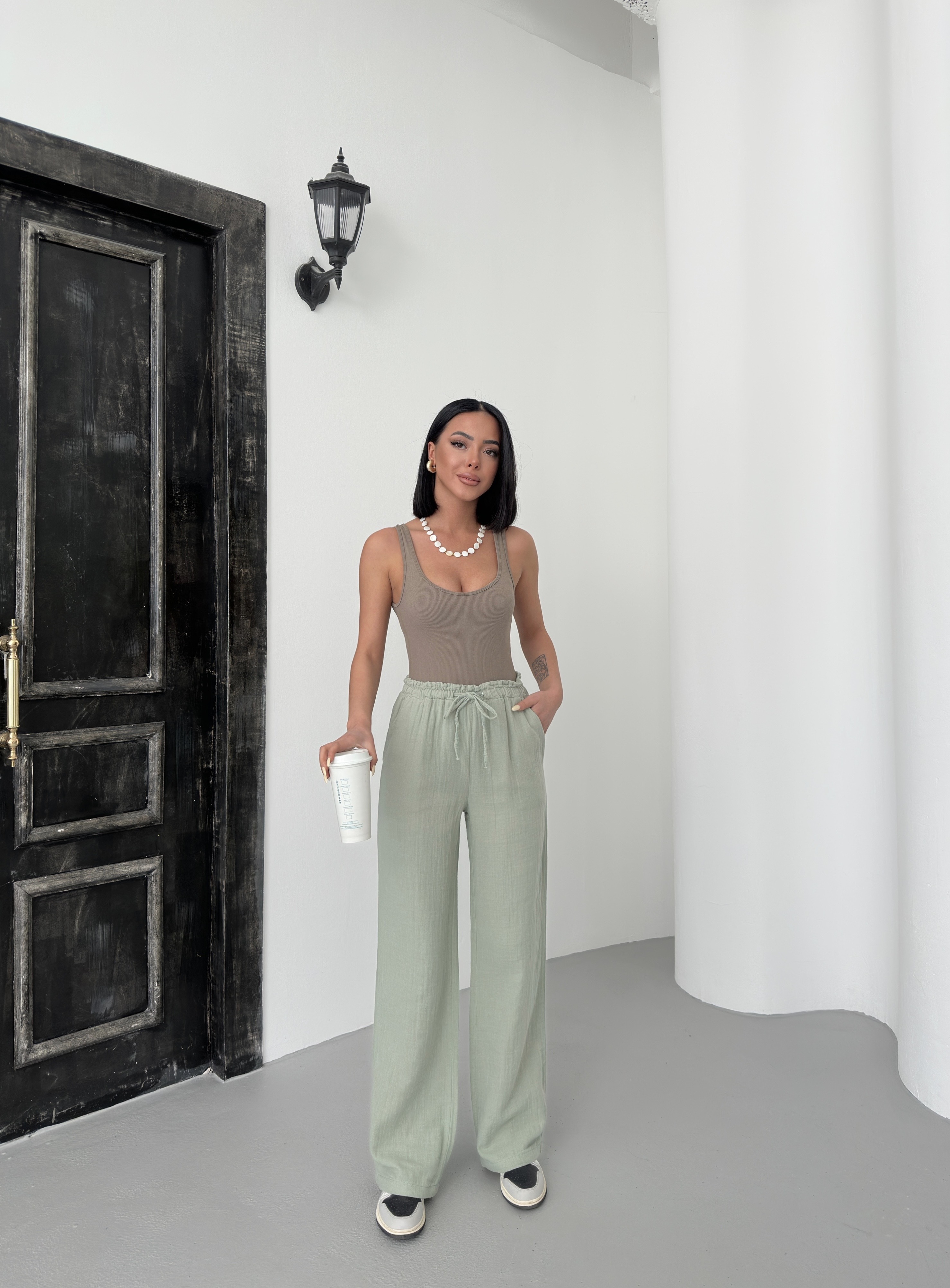 Müslin Sade Pantolon