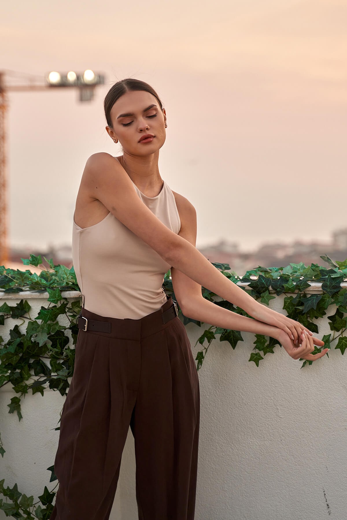 Halter Yakalı Atlet - Bej