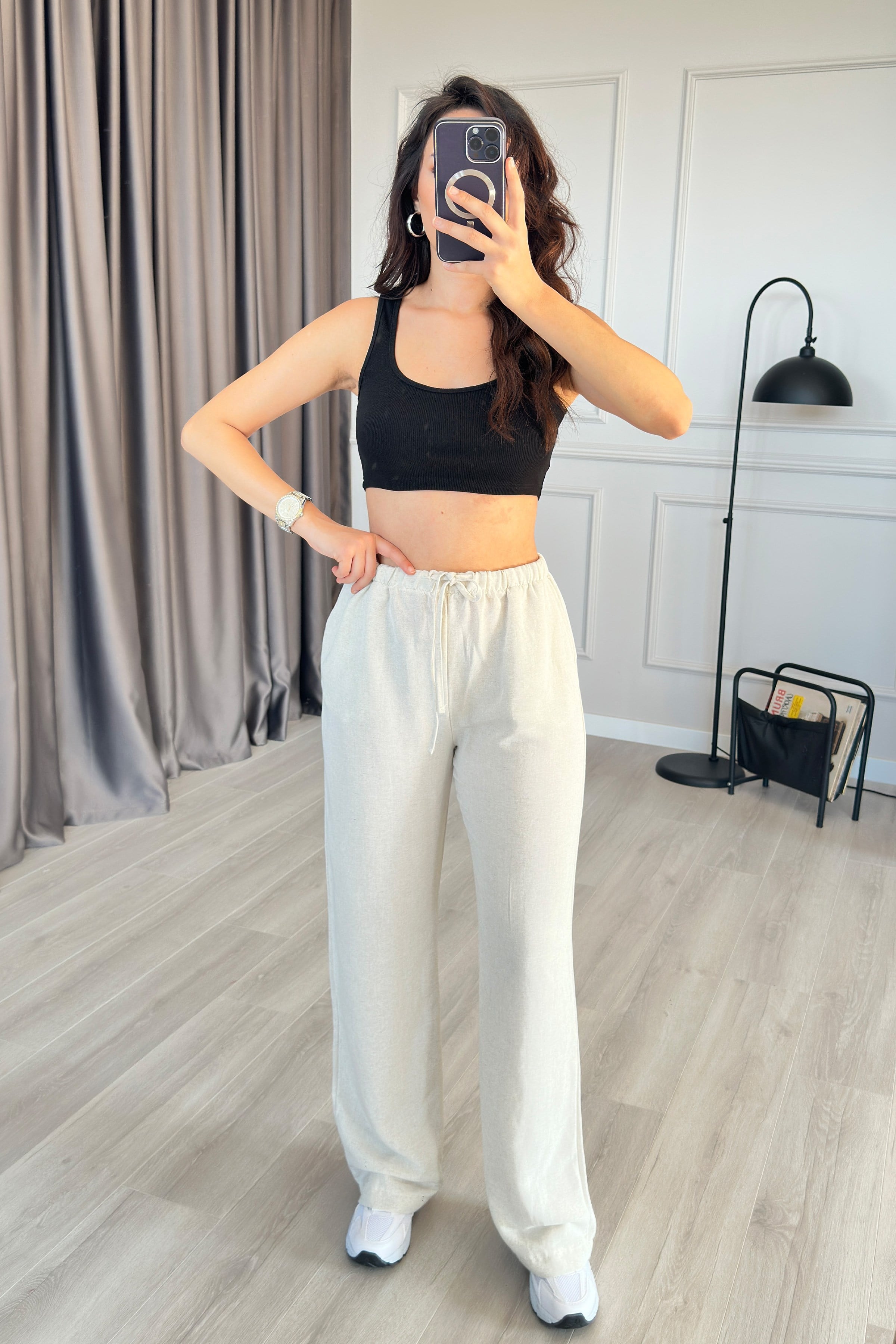 Ekru Gündelik Spor Jogger Pantolon