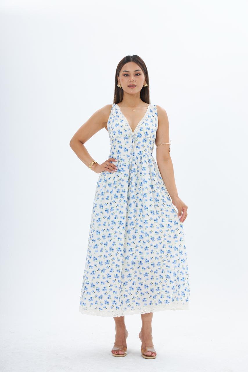Şık Beyaz Fit & Flare Elbise
