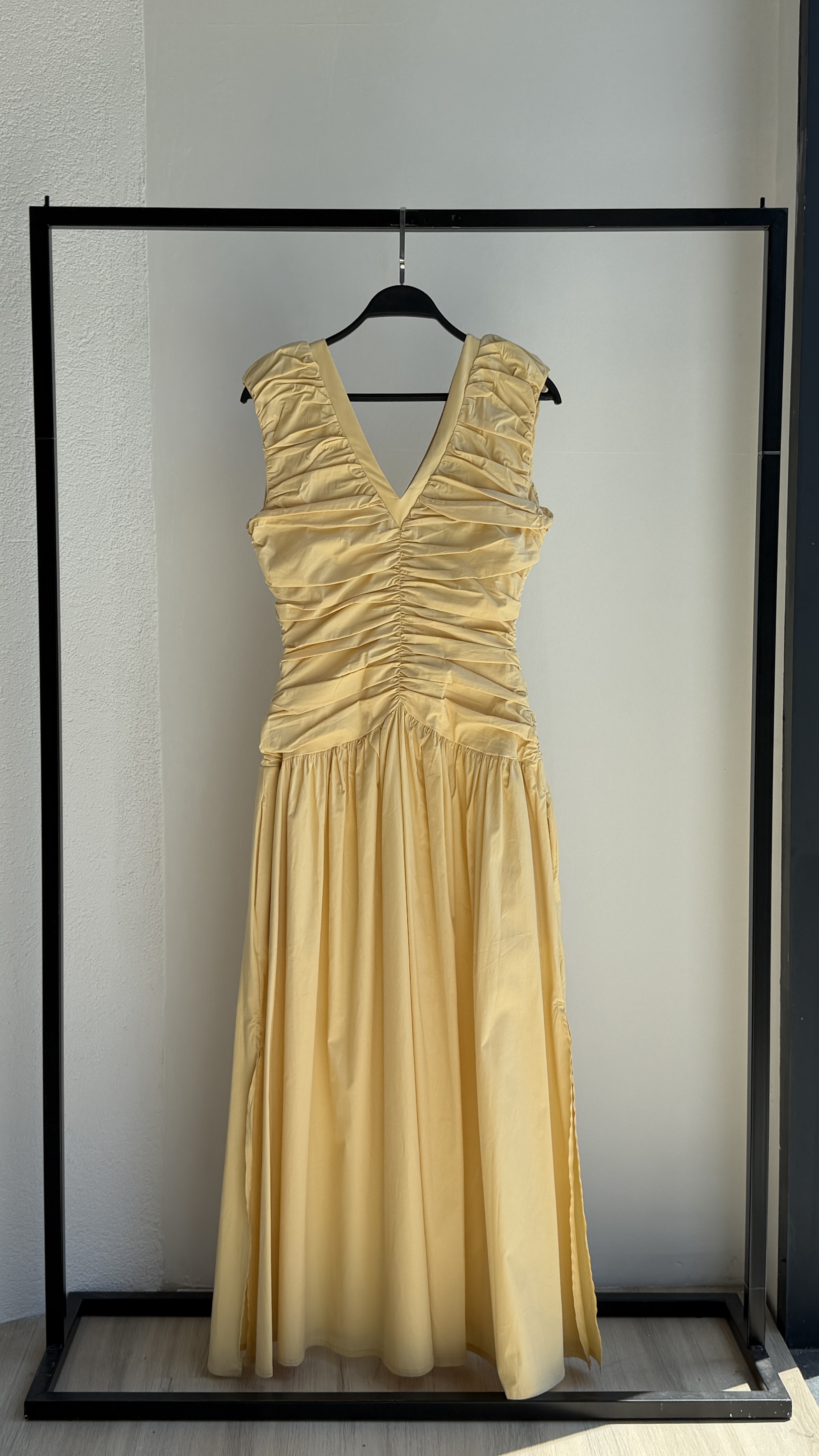 Şık Sarı Fit & Flare Elbise