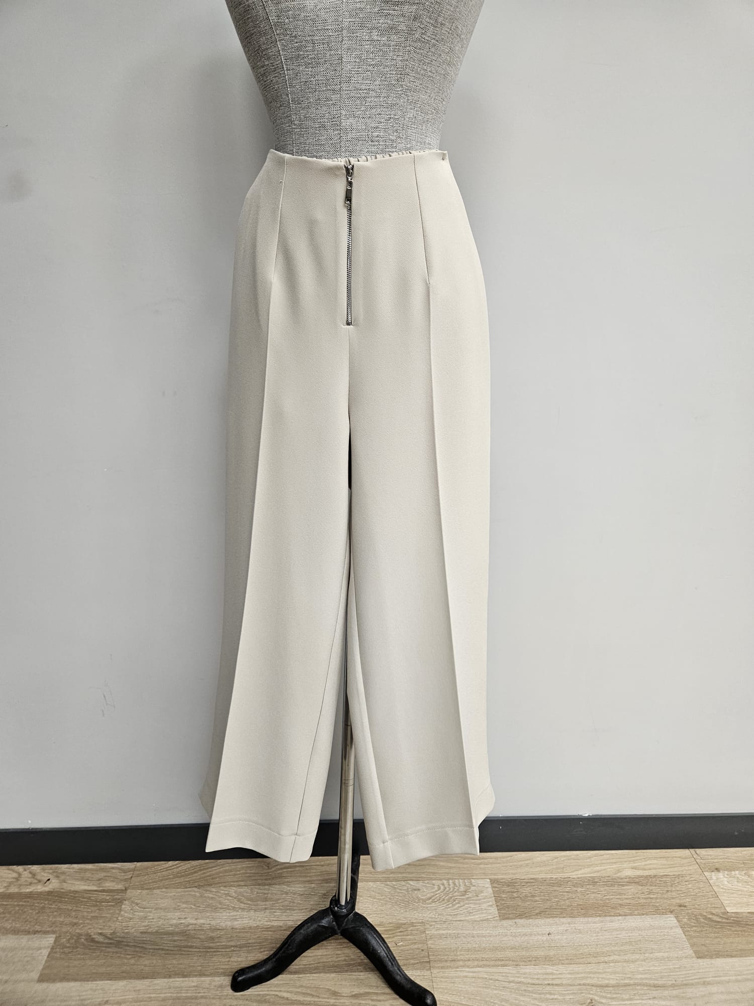 Bej Yüksek Bel Zarif Culottes Pantolon