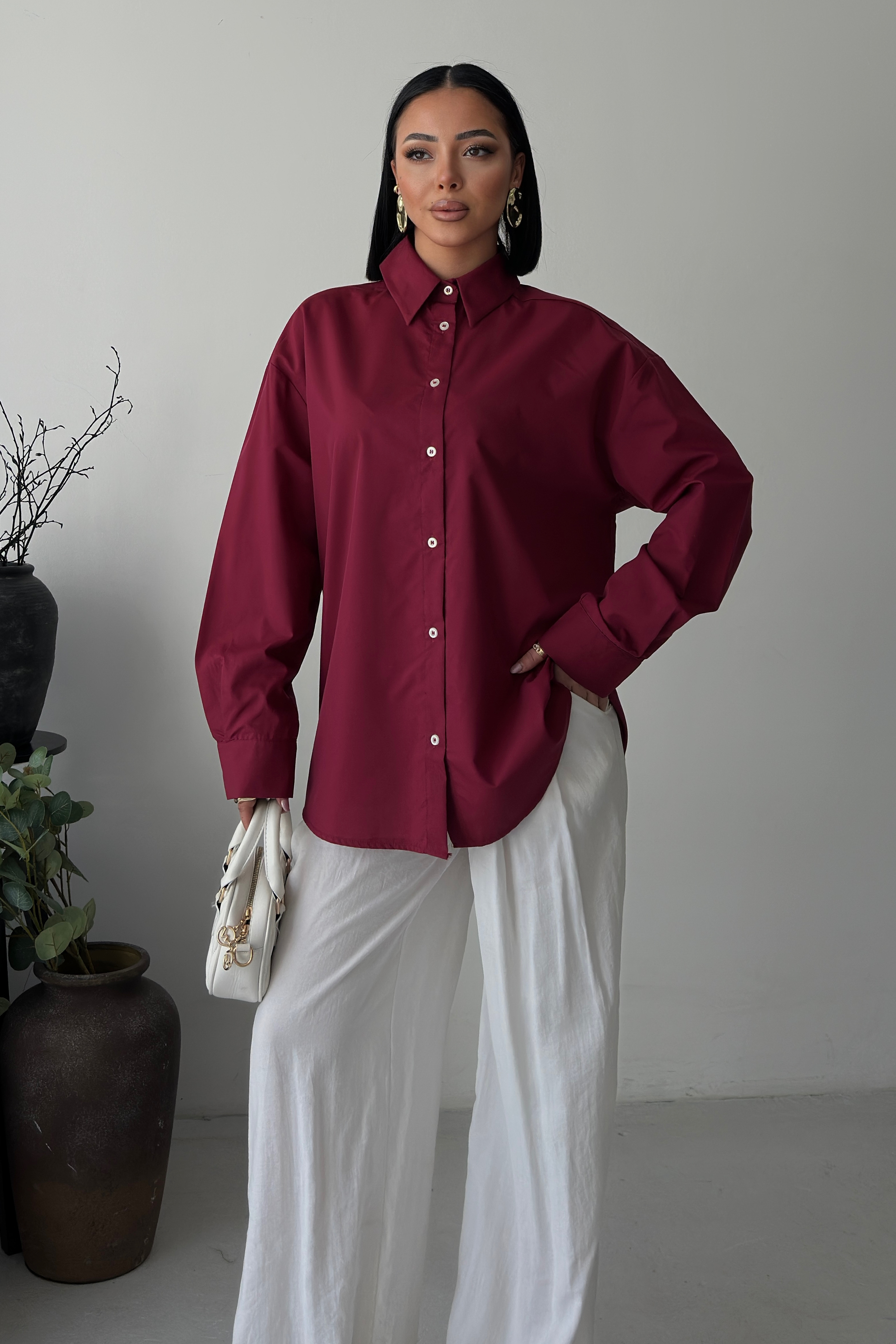 Klasik Oversize Poplin Gömlek
