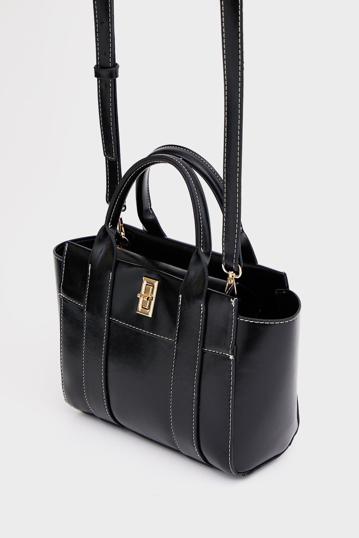 Mini Tote El ve Omuz Çantası Siyah