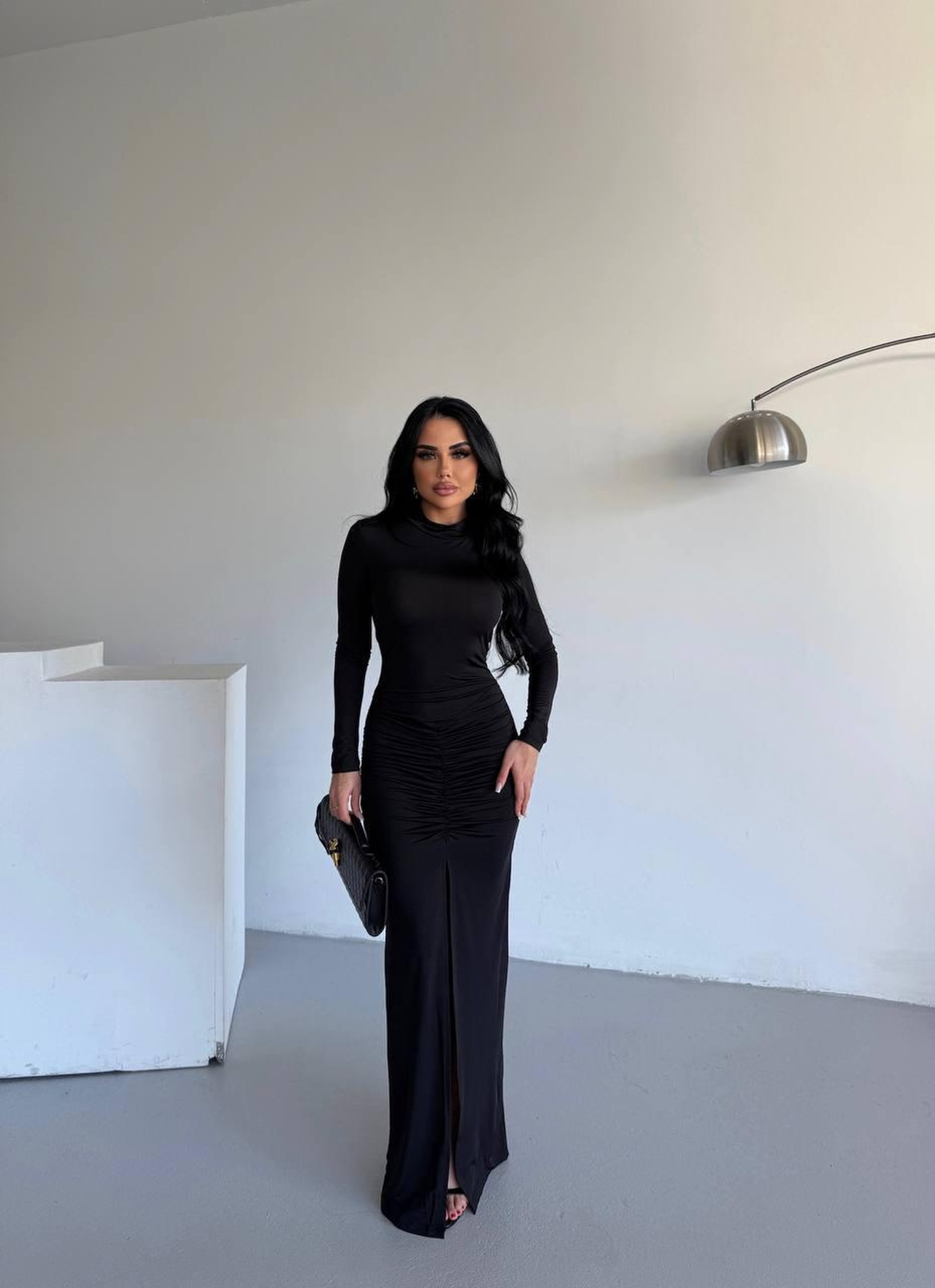 Siyah Seksi Zarif Resmi Bodycon Elbise