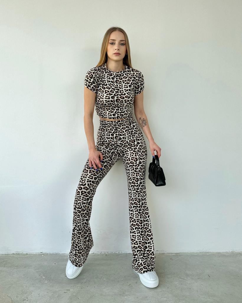 Crop Takım - Leopar