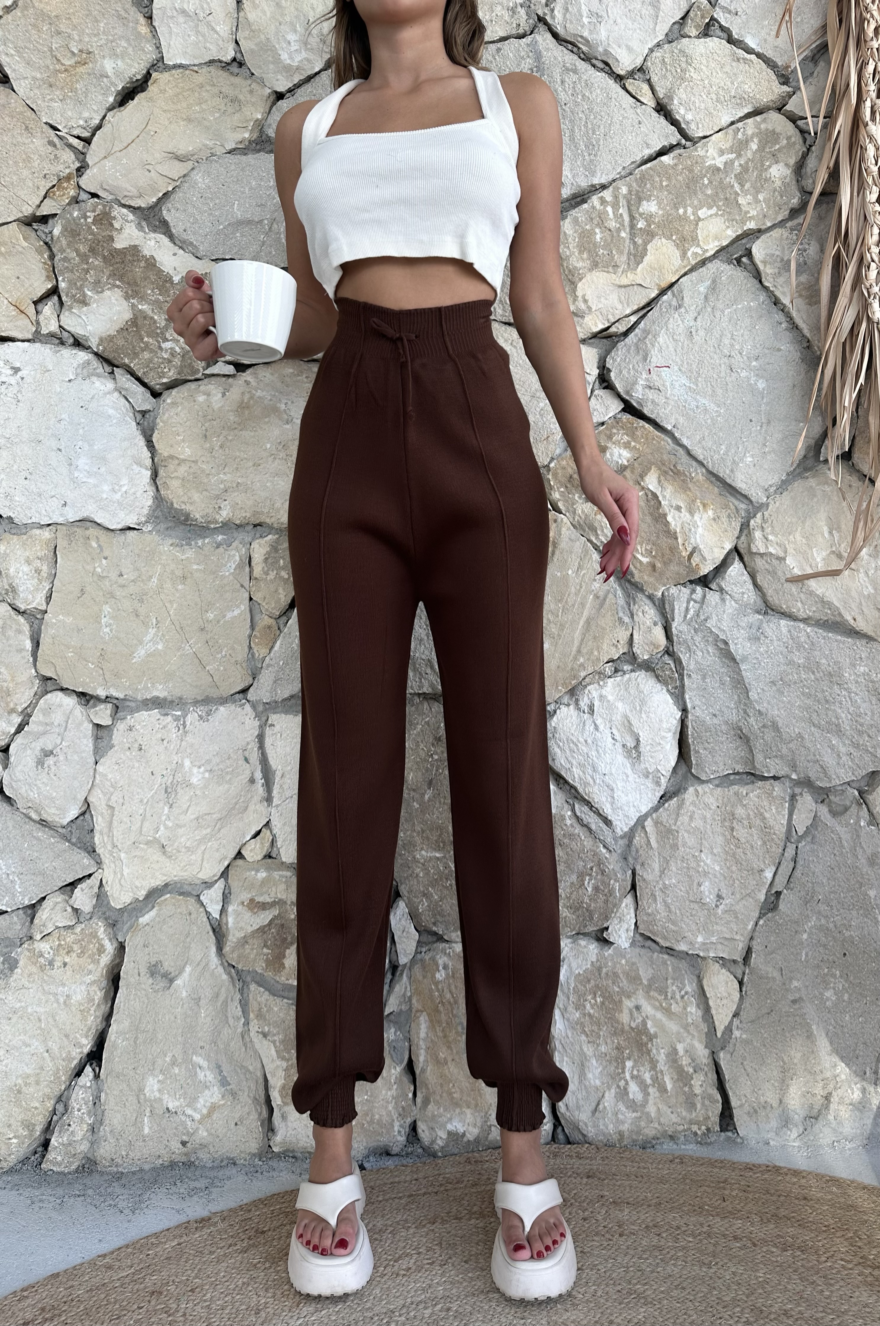 Çimalı Dar Paça Pantolon - Brown
