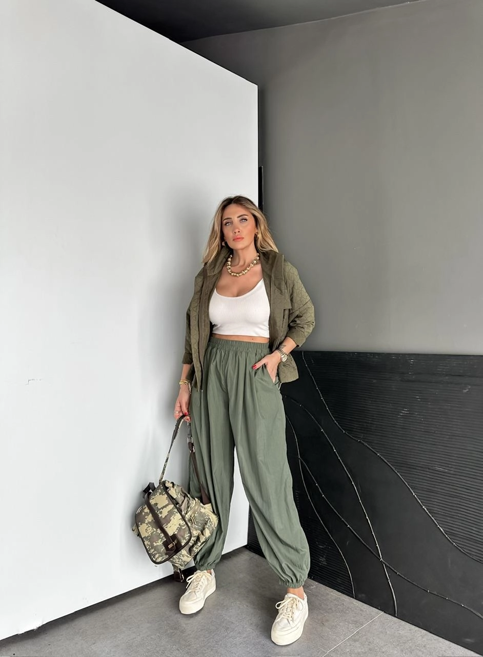 Yeşil Gündelik Spor Jogger Pantolon