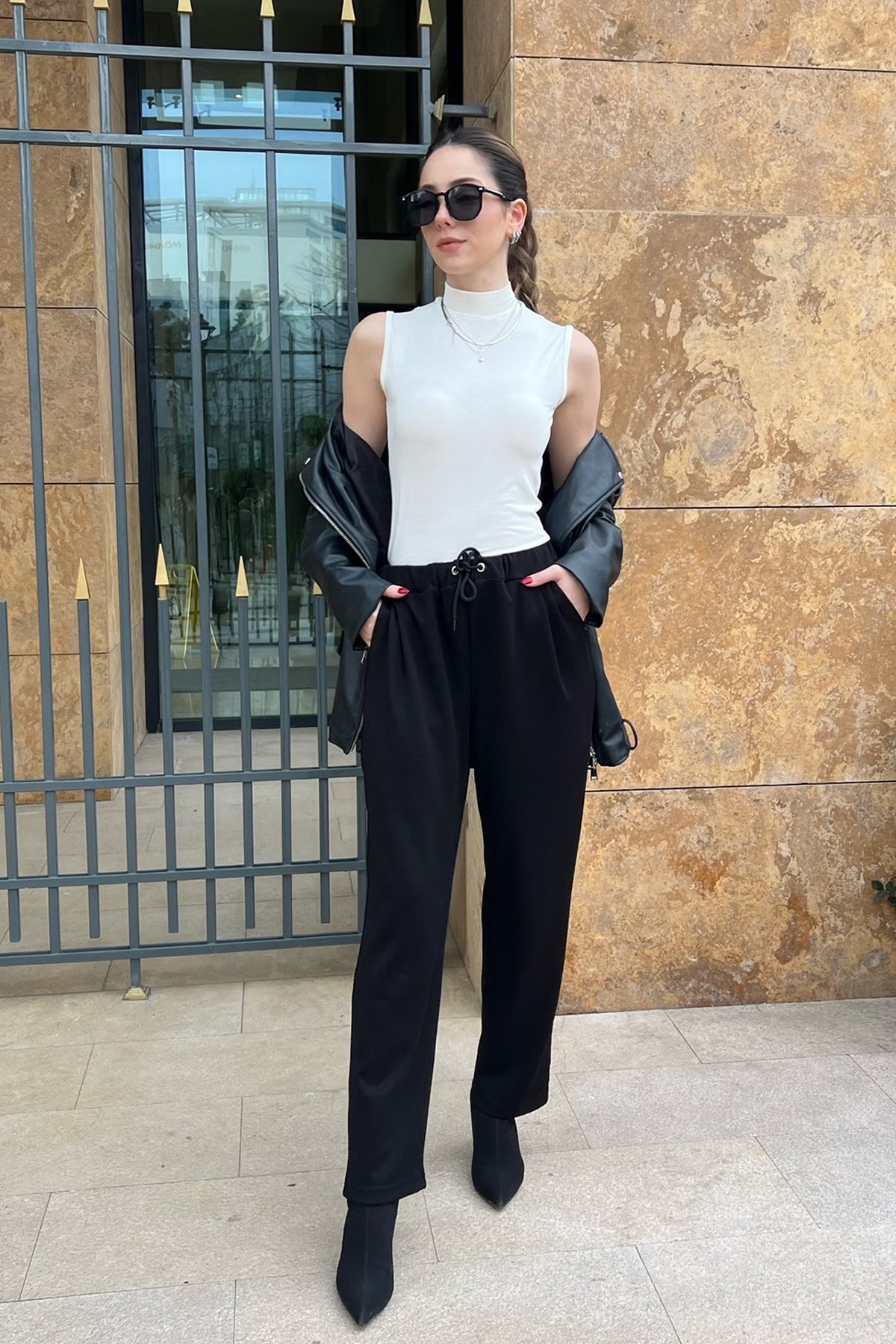 Relaxed Beli Lastikli Jogger Pantolon