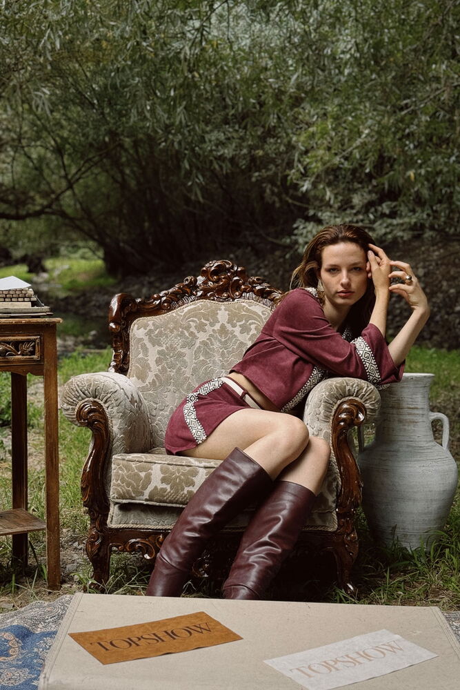 Bordo Bodycon Mini Etek
