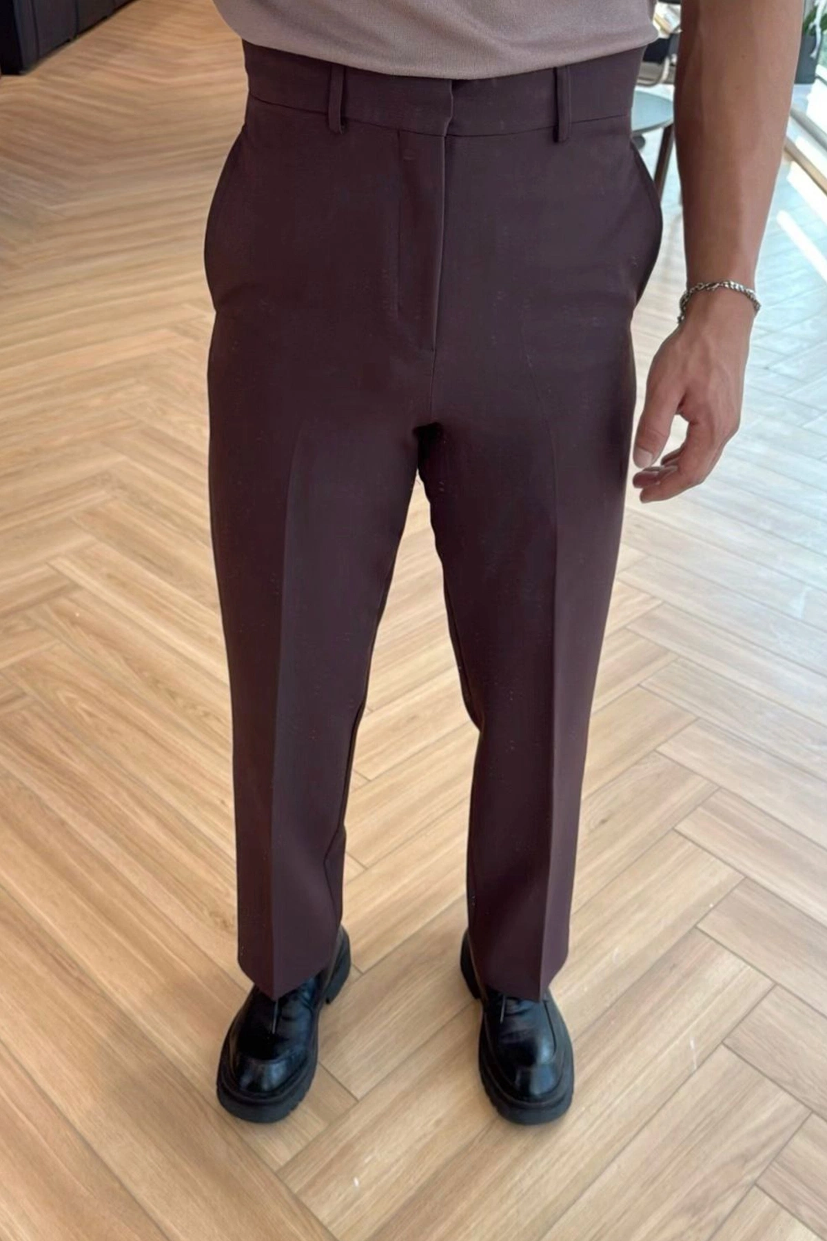 Kahverengi Havuç Pantolon Yüksek Bel