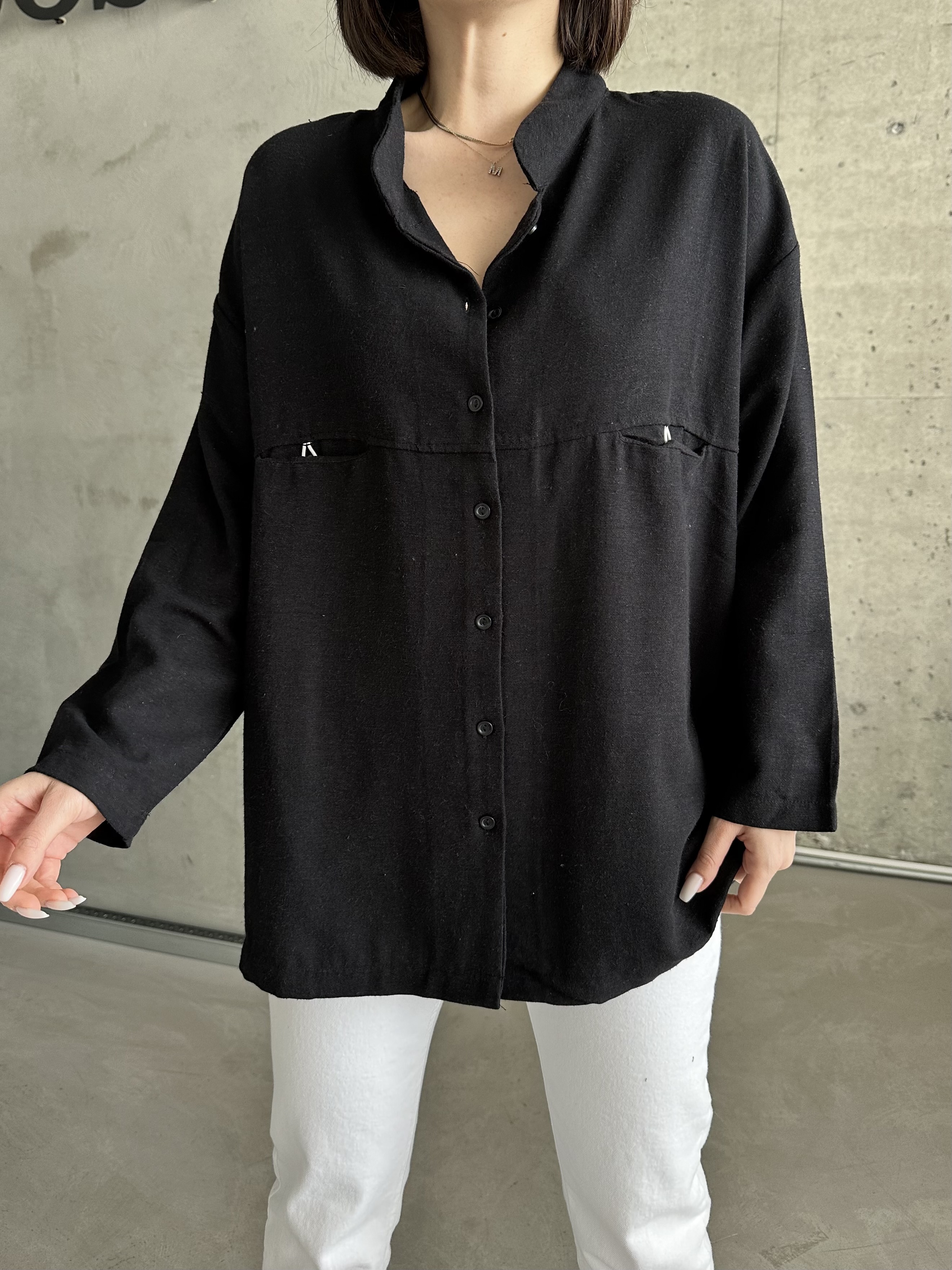 Oversize Keten Gömlek