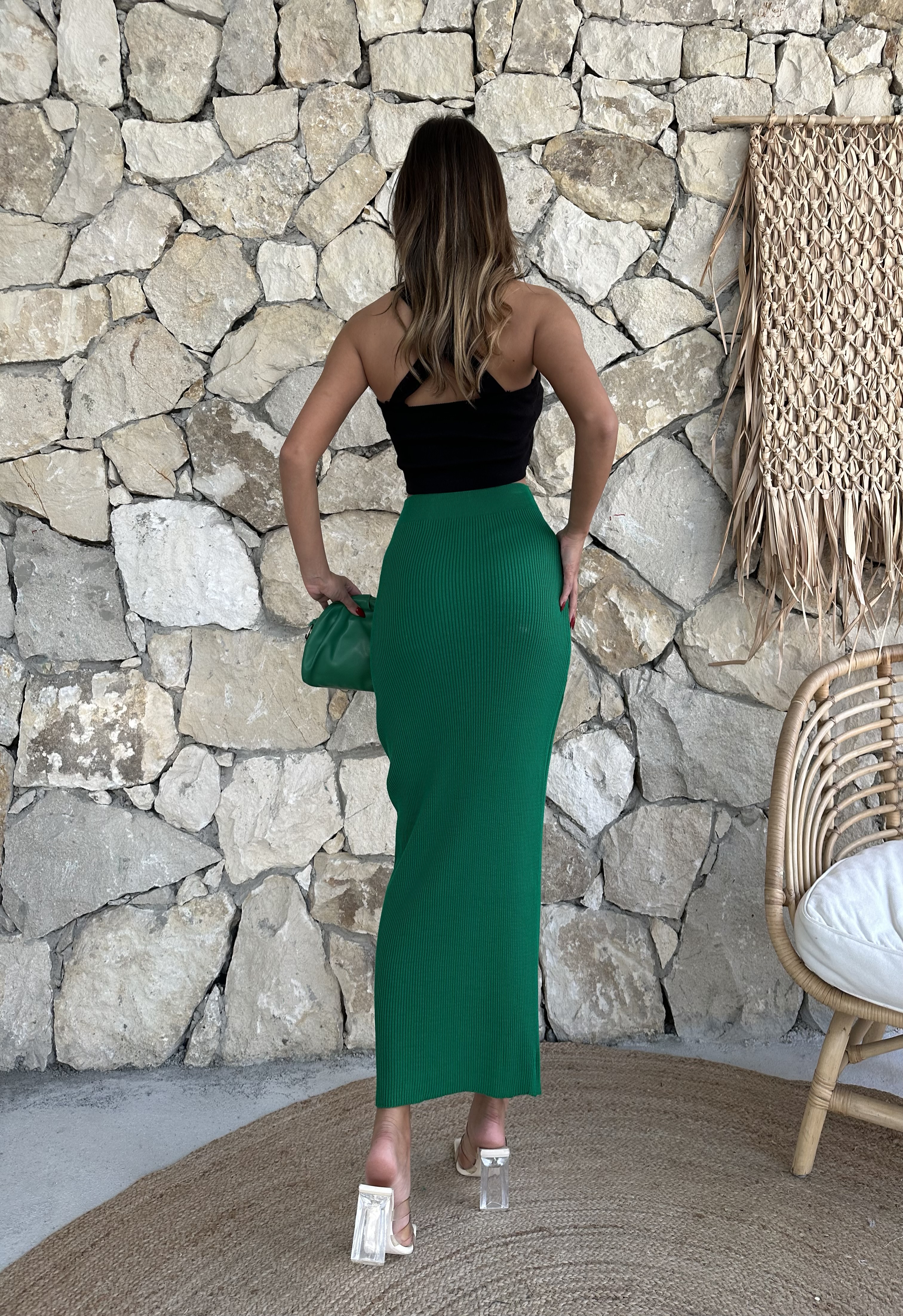 Fitilli Etek - Yeşil