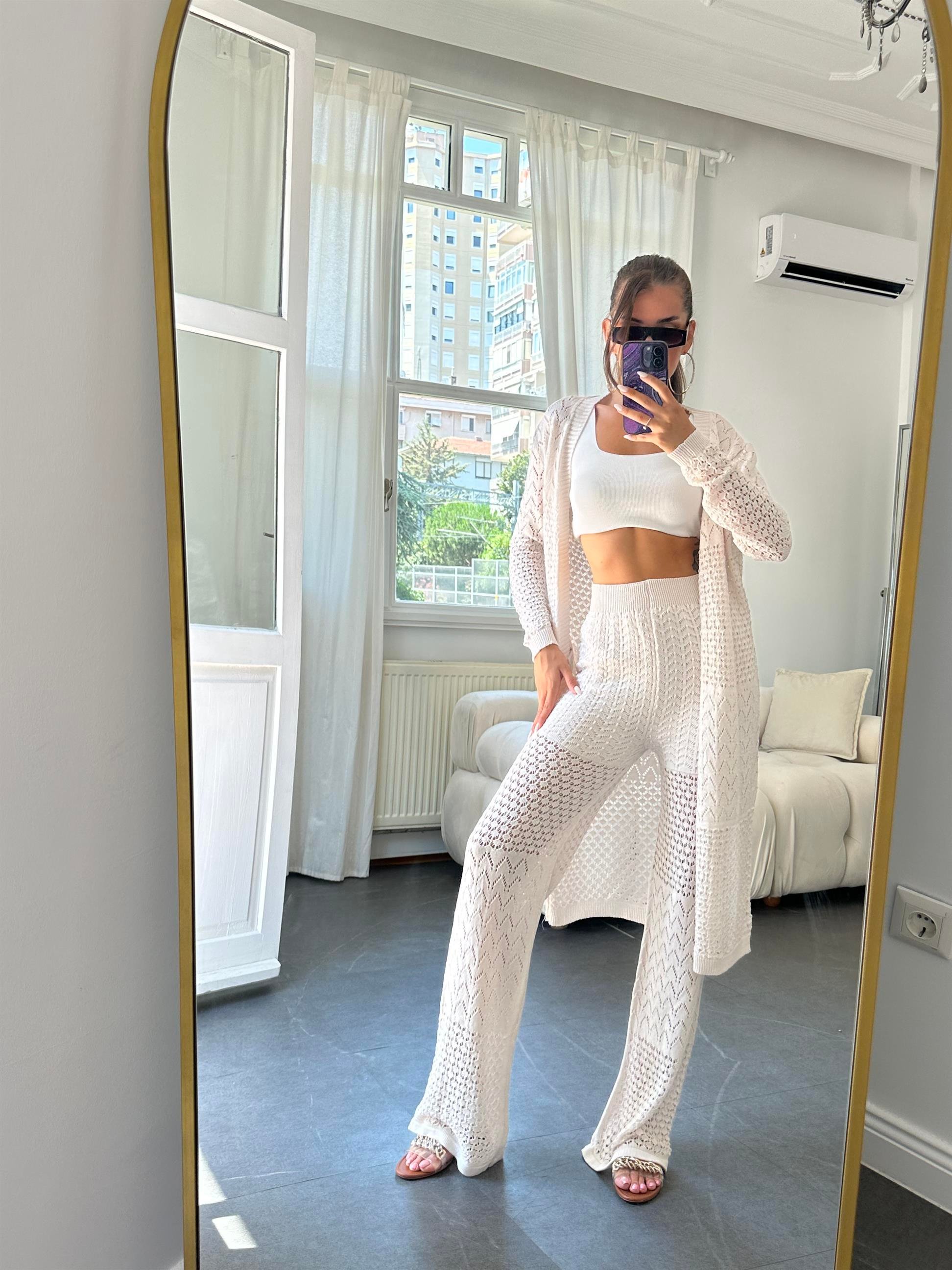 Ajurlu Triko Pantalon