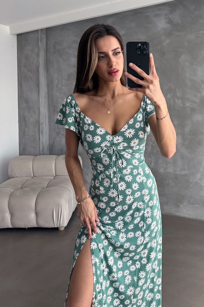 Çağla D 2714 Çiçek Baskılı Elbise