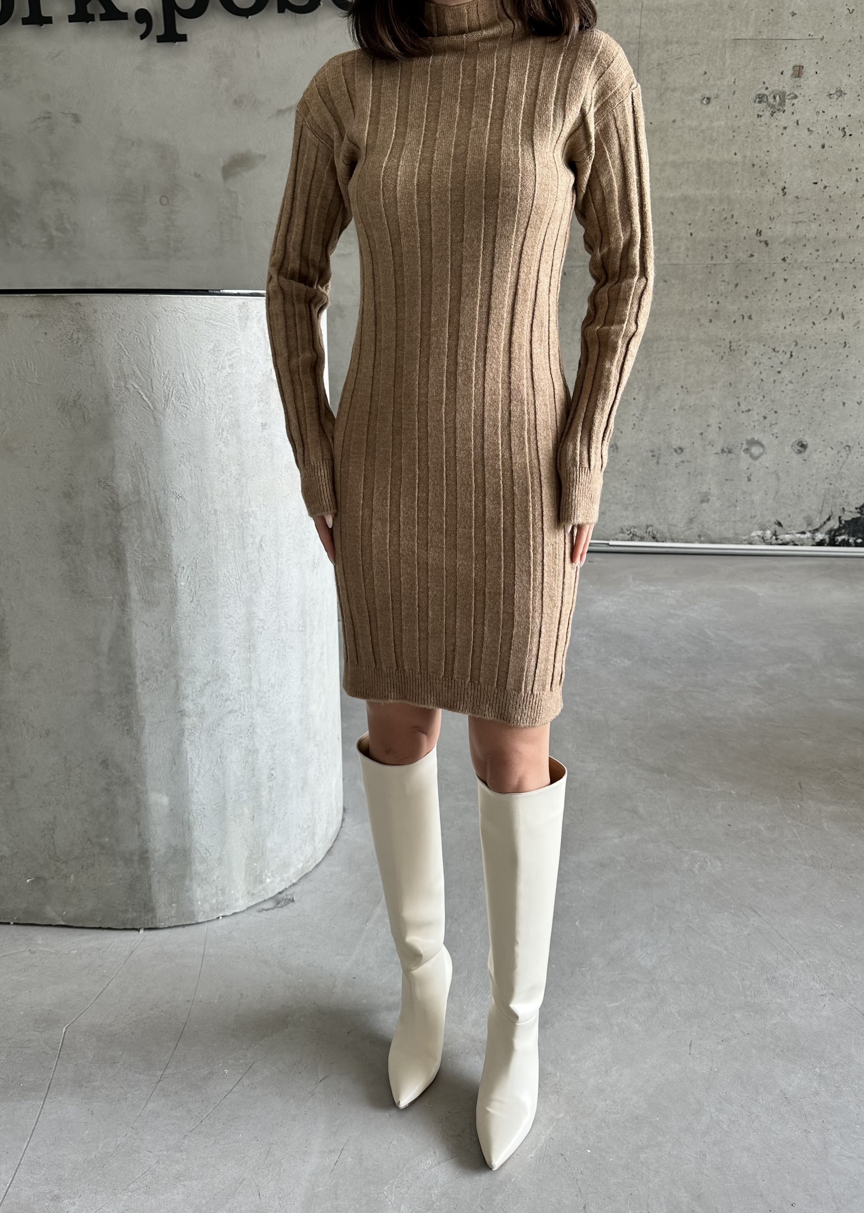 Şardonlu Mini Elbise
