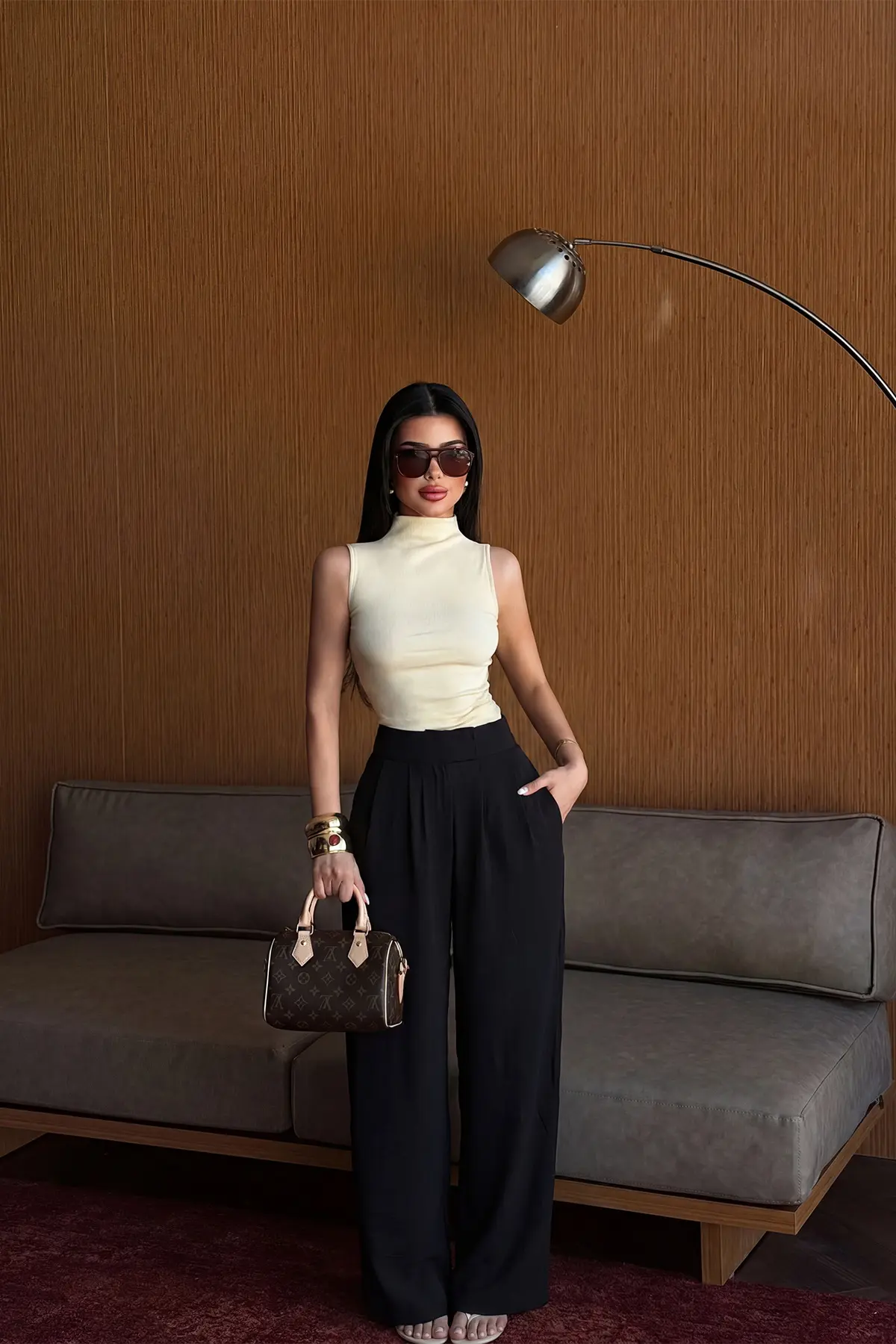 Siyah Palazzo Pantolon Yüksek Bel - Black Palazzo Pants With High Waist