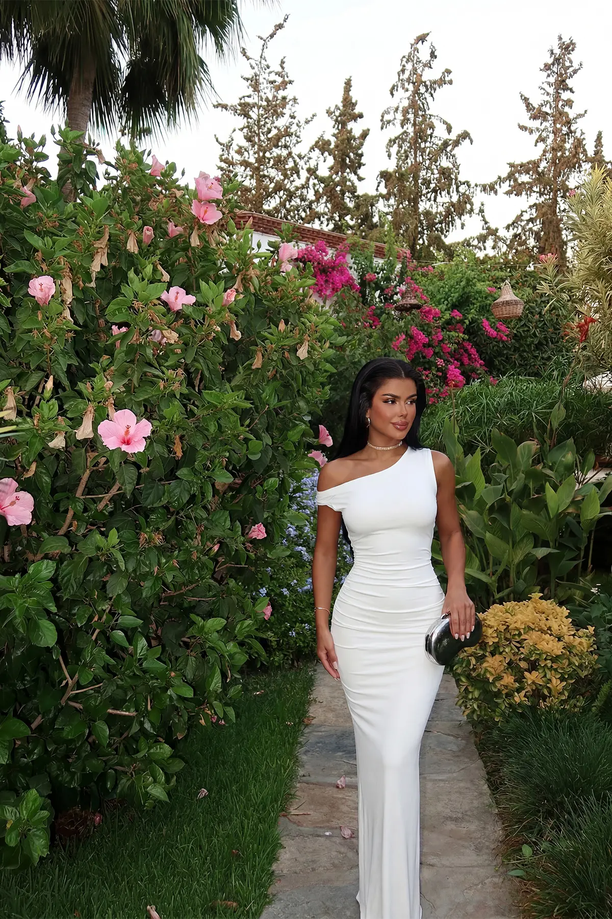 Beyaz Zarif Seksi Bodycon Elbise