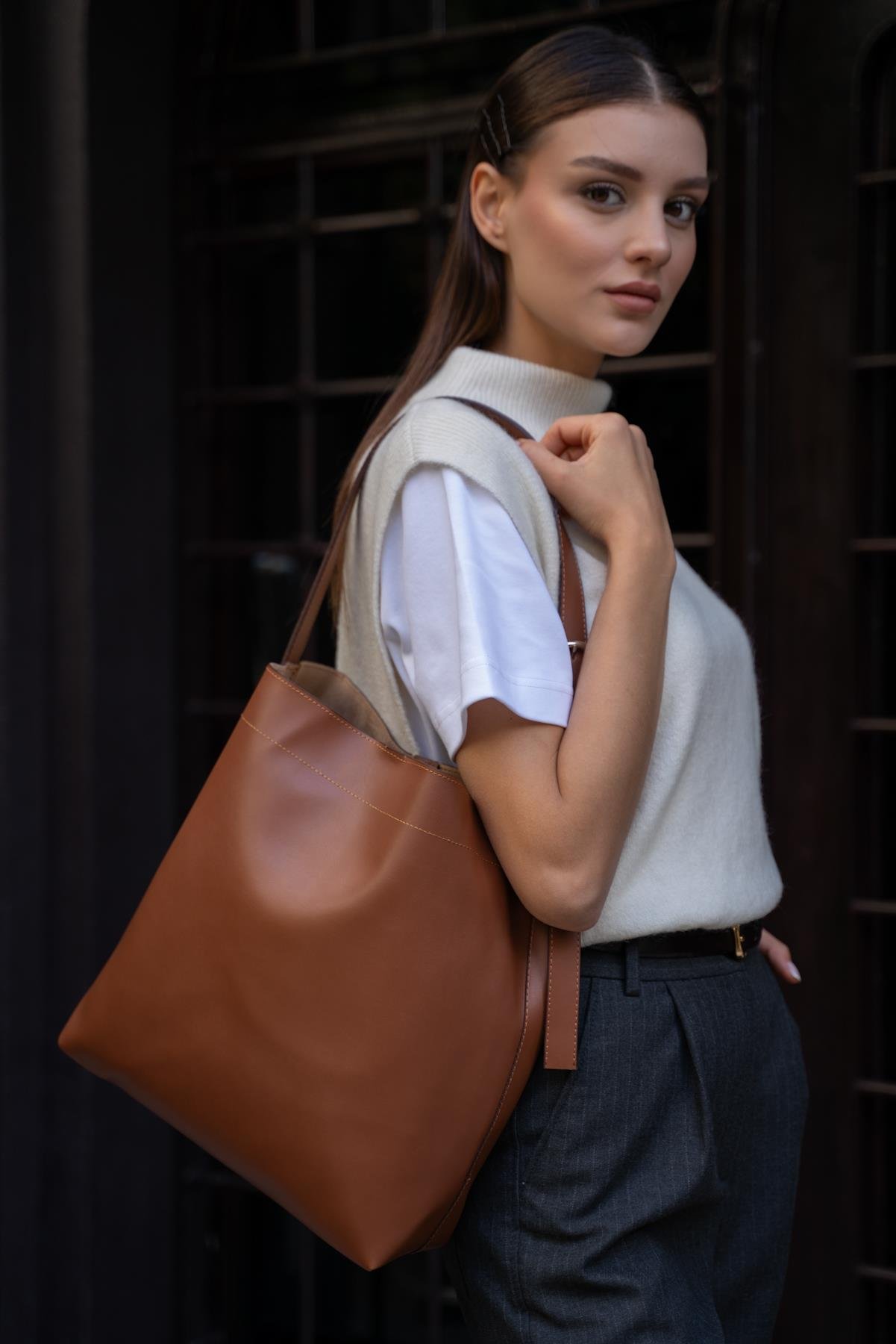 Urban Kısa Saplı Shopper  Çanta - Taba