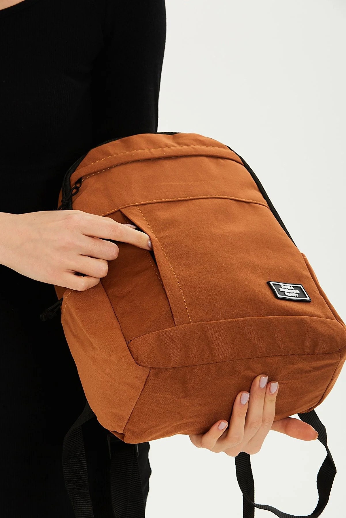 Fermuar 5 Bölmeli Kanvas Kumaş Unisex Okul Spor Günlük Kullanım Sırt Çantası