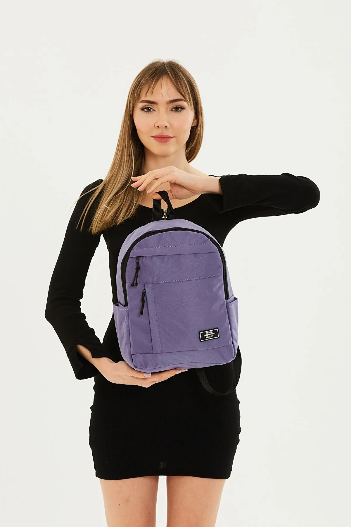 Fermuar 5 Bölmeli Kanvas Kumaş Unisex Okul Spor Günlük Kullanım Sırt Çantası