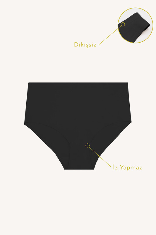 Siyah Cushy İz Yapmaz Yüksek Bel Külot