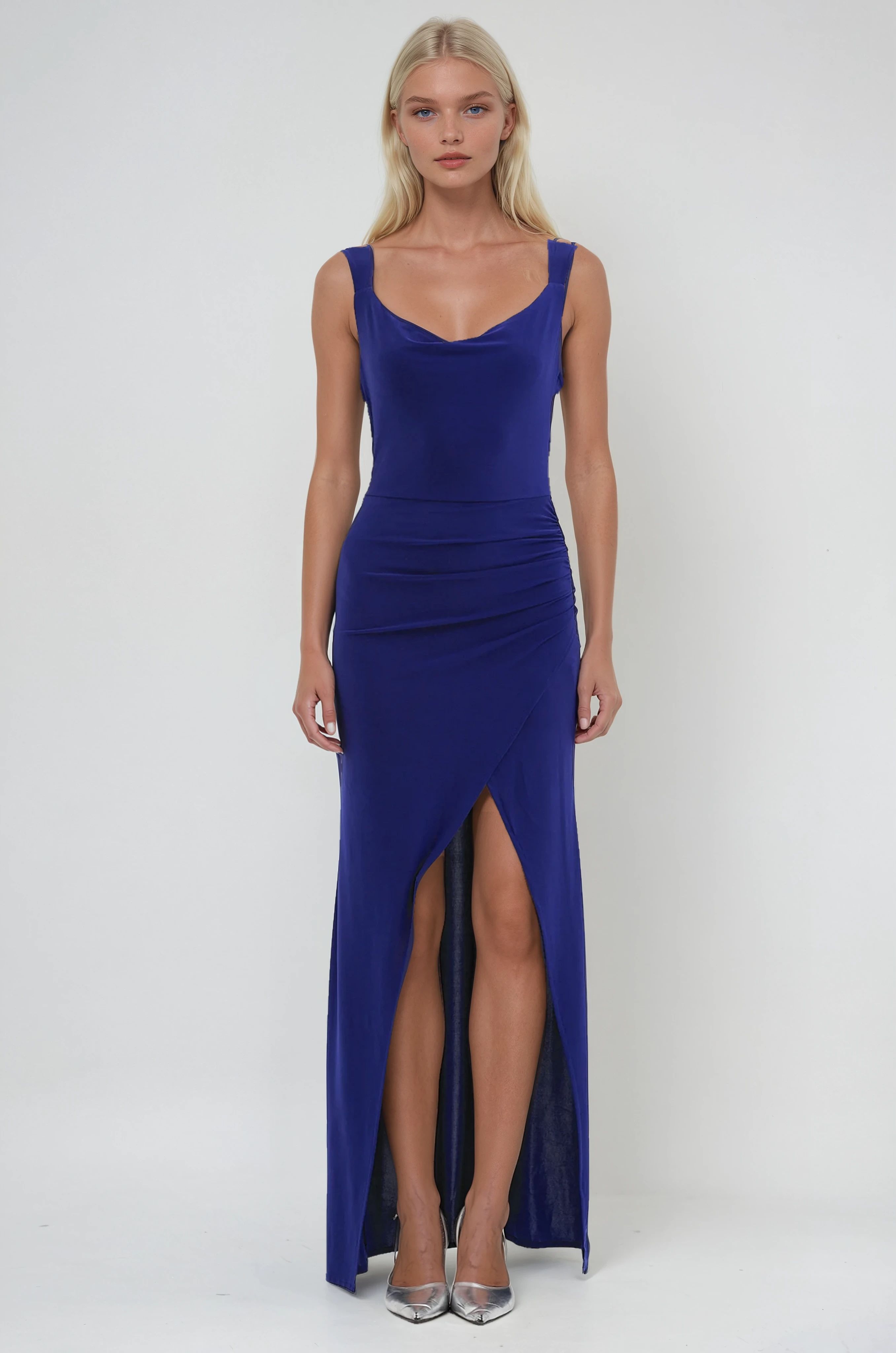 Mavi Seksi Zarif Bodycon Elbise