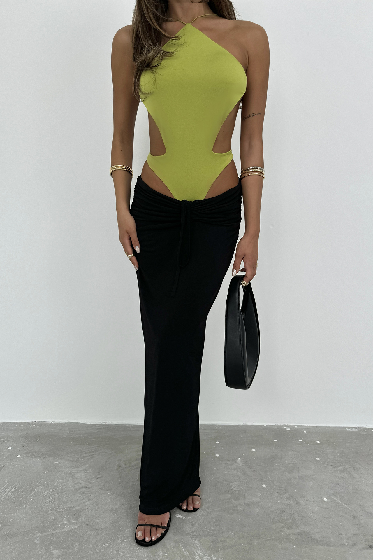 Sırt Detay Bodysuit - Lime