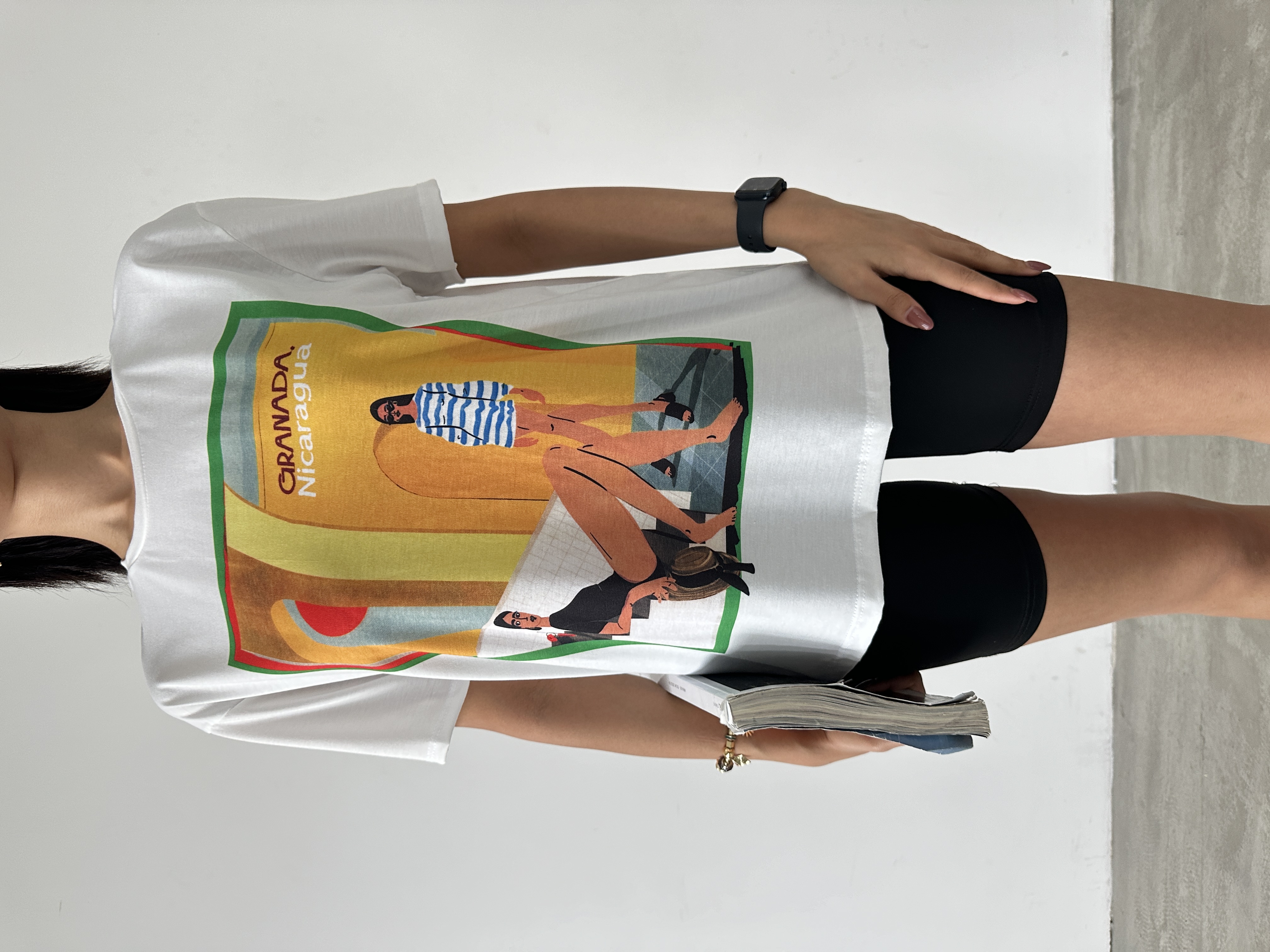 Kontrast Kız Baskılı T-shirt