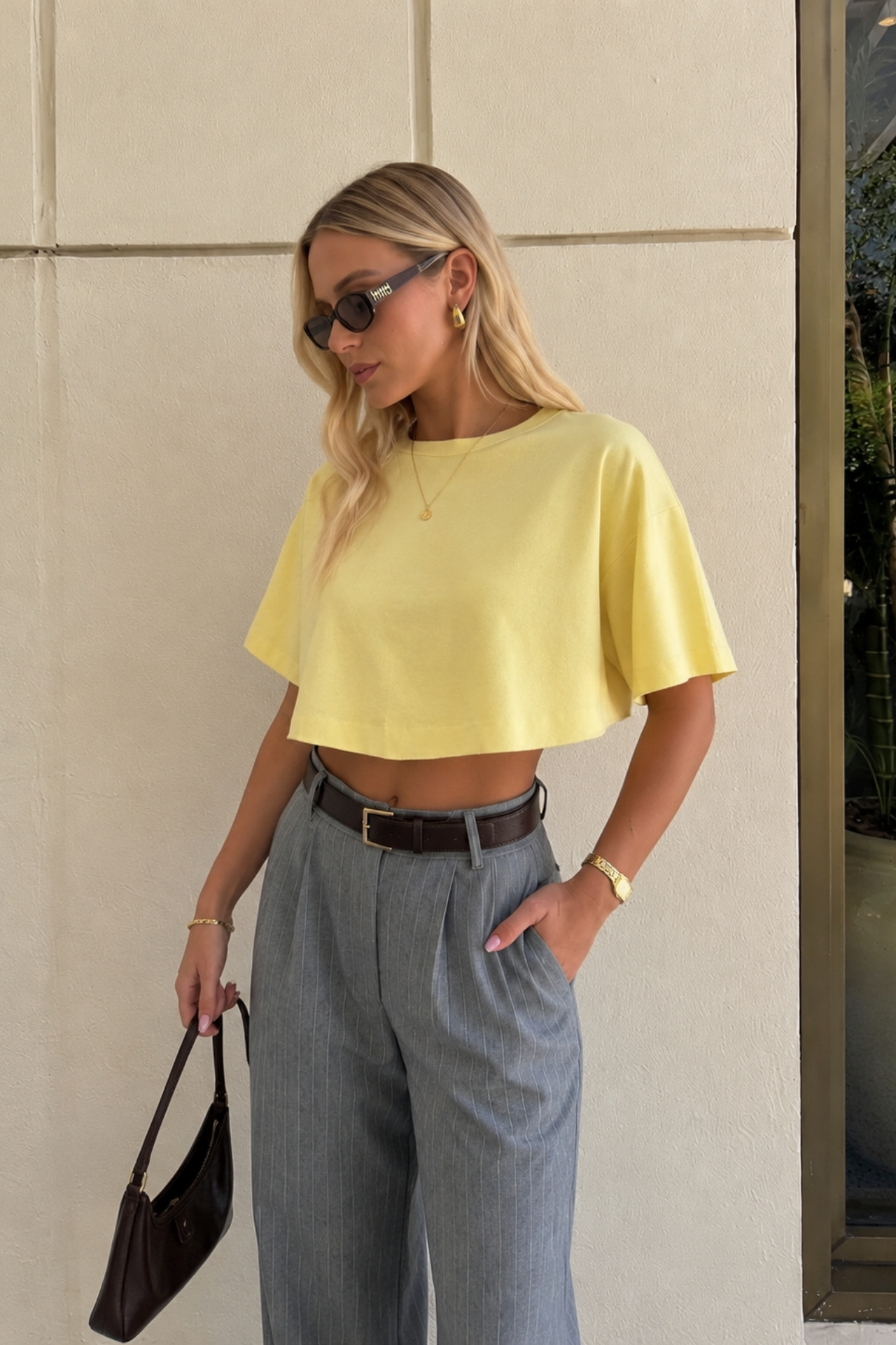 Sarı Günlük Oversized Tişört