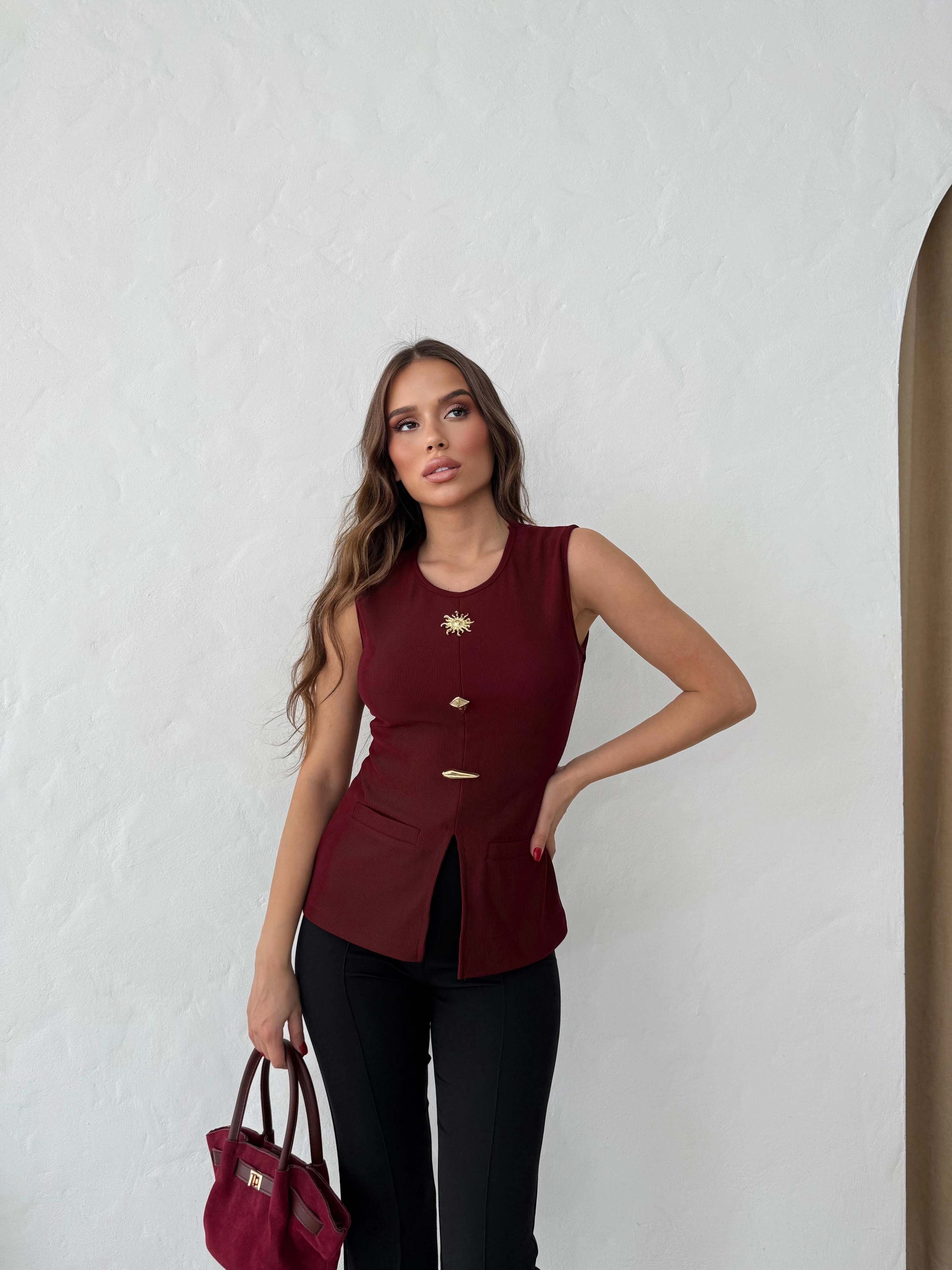 Crop Top Bordo